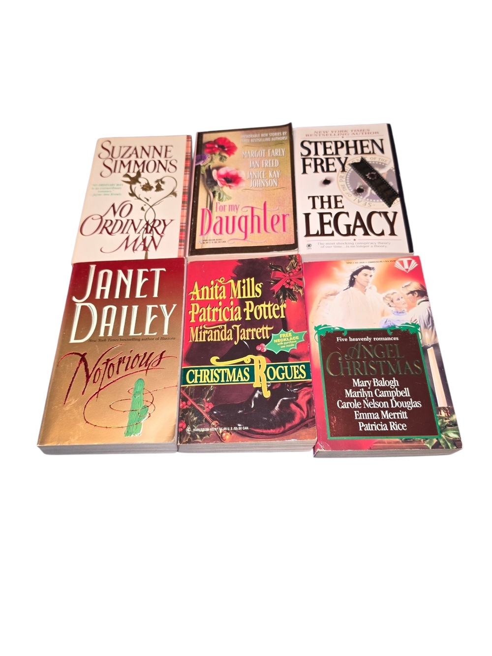 Vintage Paperback Book Lot 6 Romance Christmas Suspense 80s 90s